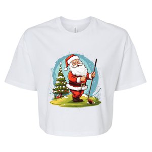 Christmas Santa Claus Golf Xmas Gift Bella+Canvas Jersey Crop Tee