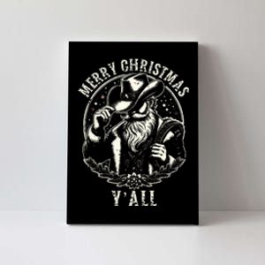 Cowboy Santa Claus Merry Christmas Y'all Western Country  Canvas