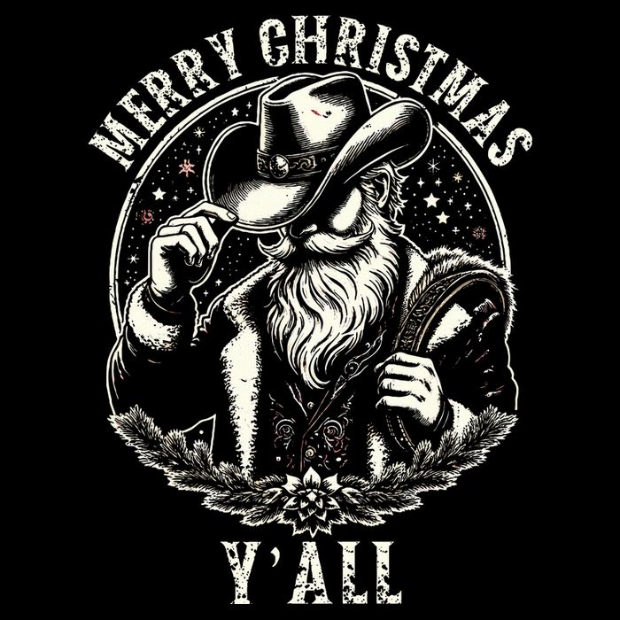Cowboy Santa Claus Merry Christmas Y'all Western Country  16 in Basic Backpack