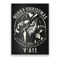 Cowboy Santa Claus Merry Christmas Y'all Western Country  Poster