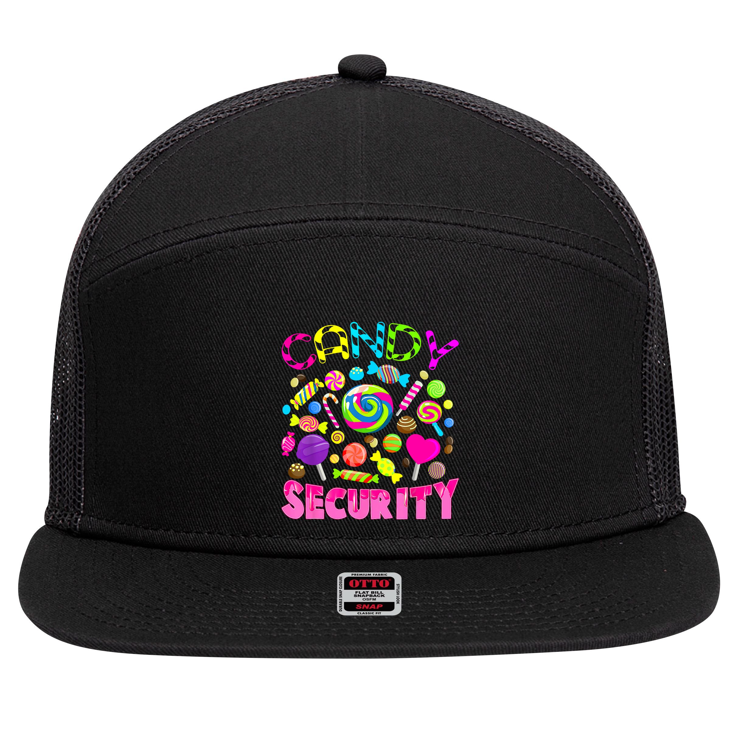 Candy Security Candyland Costume Teens Adult 7 Panel Mesh Trucker Snapback Hat