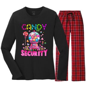 Candy Security Candyland Costume Teens Adult Women's Long Sleeve Flannel Pajama Set 