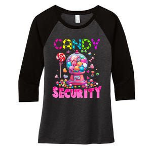 Candy Security Candyland Costume Teens Adult Women's Tri-Blend 3/4-Sleeve Raglan Shirt