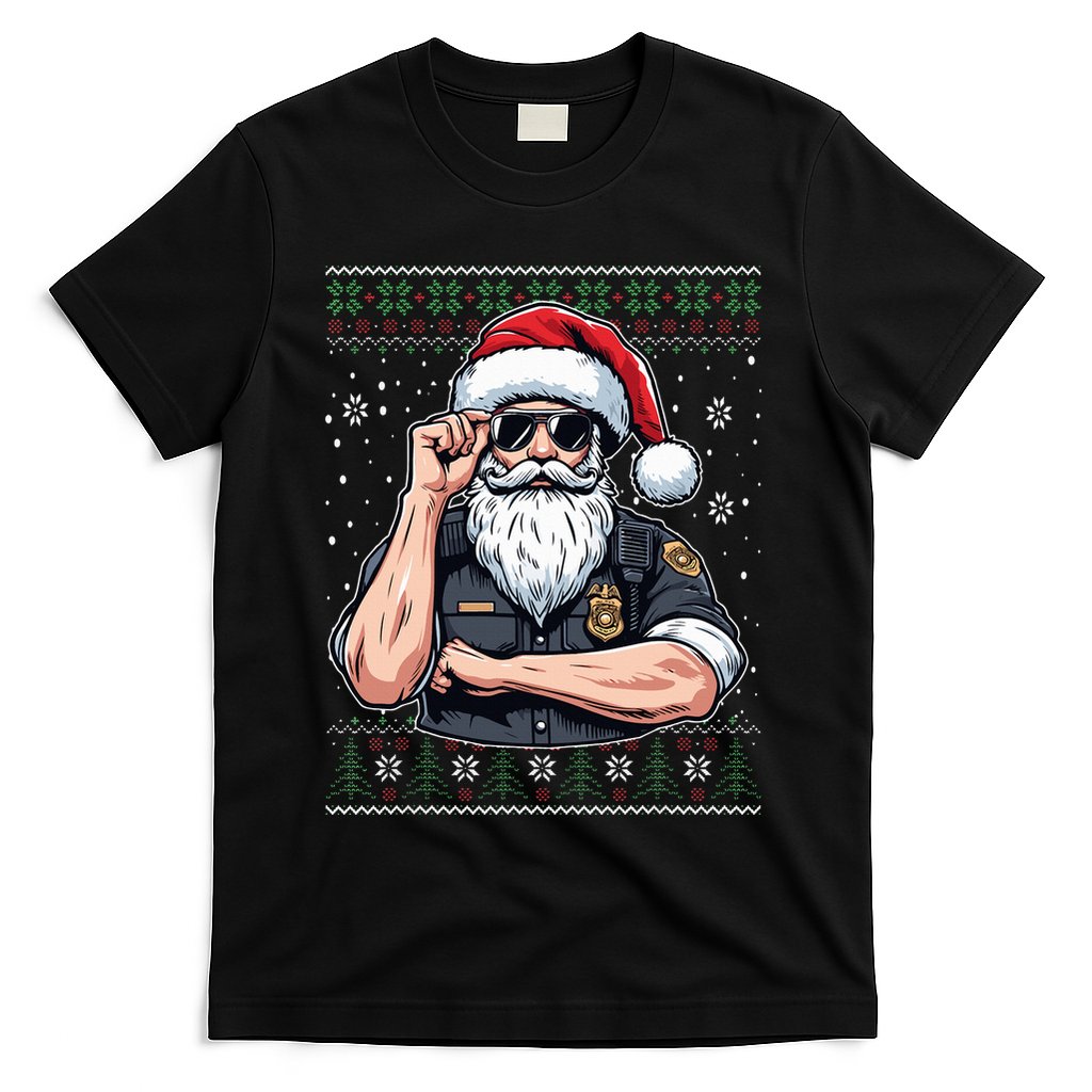 Christmas Santa Claus Police Officer Ugly Christmas Sweater T-Shirt