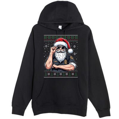 Christmas Santa Claus Police Officer Ugly Christmas Sweater Premium Pullover Hoodie