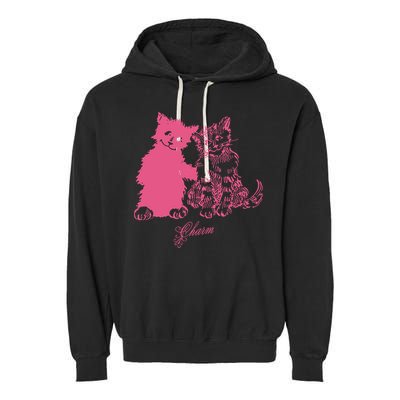 Clairo Store Charm Cat Friends Garment-Dyed Fleece Hoodie