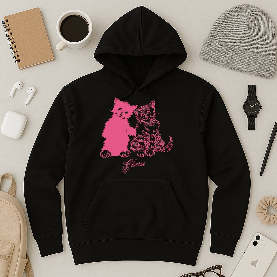 Clairo Store Charm Cat Friends Hoodie