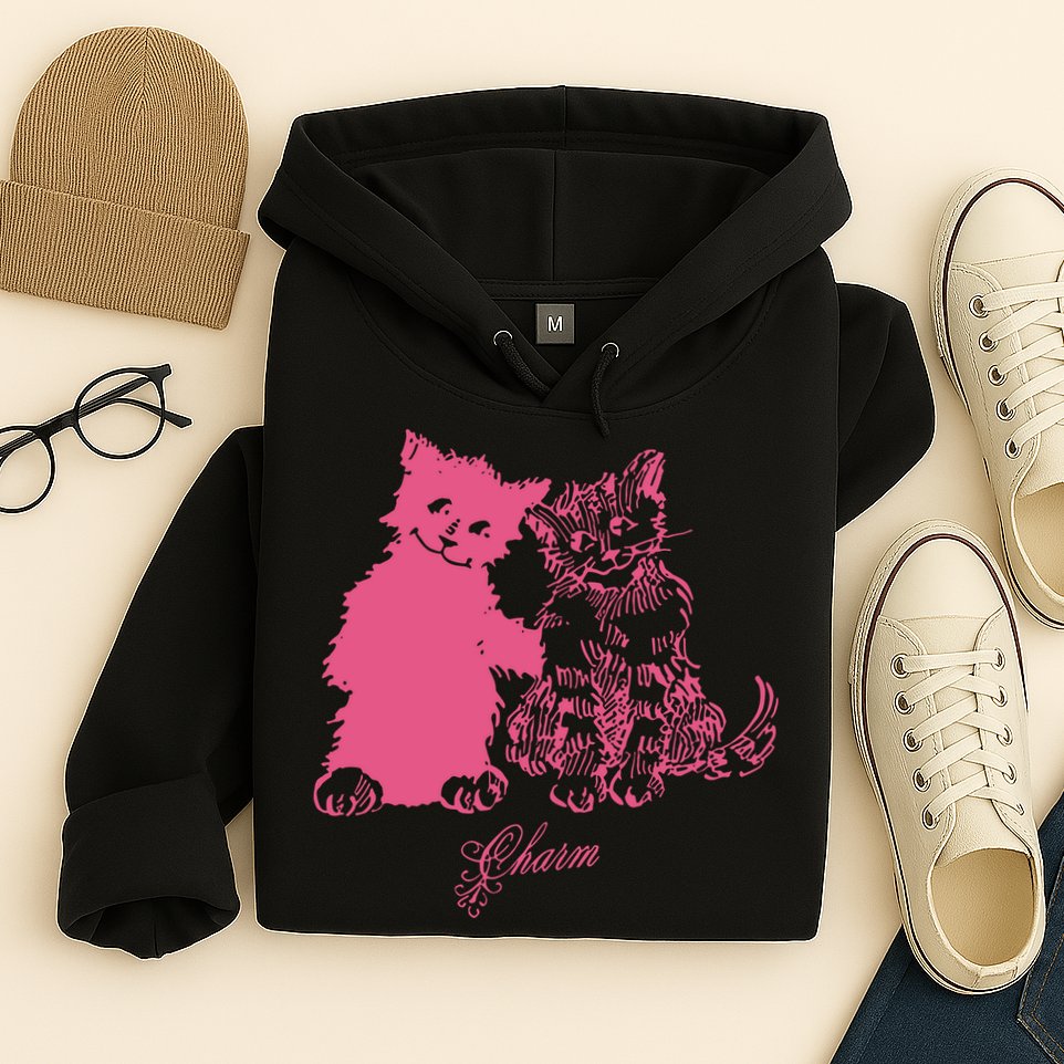 Clairo Store Charm Cat Friends Hoodie