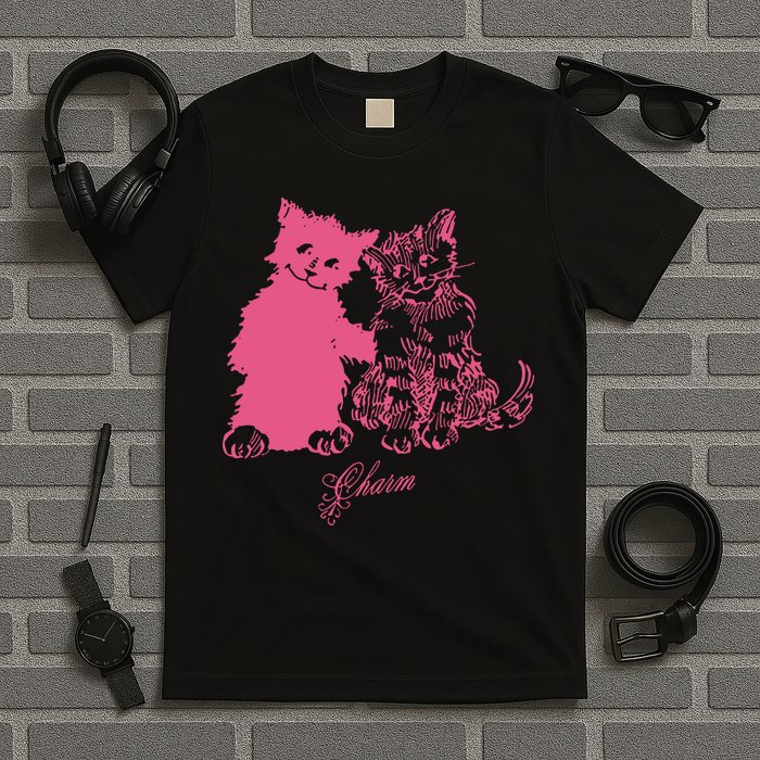Clairo Store Charm Cat Friends T-Shirt