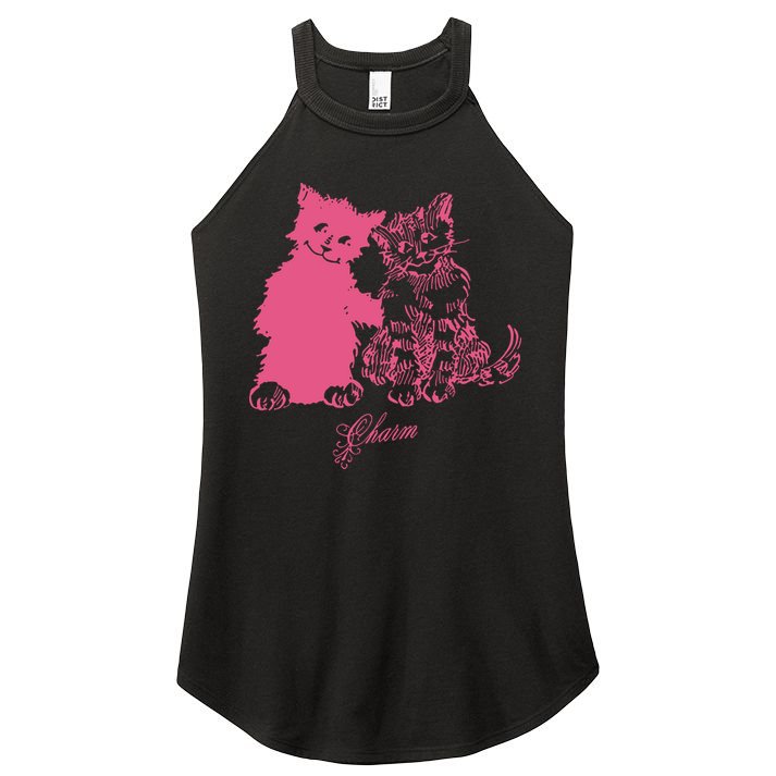 Clairo Store Charm Cat Friends Women's Perfect Tri Rocker Tank