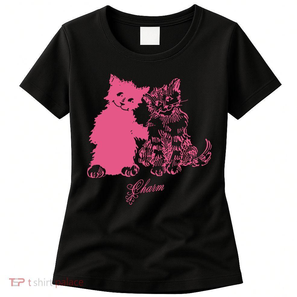 Clairo Store Charm Cat Friends Womens T-Shirt