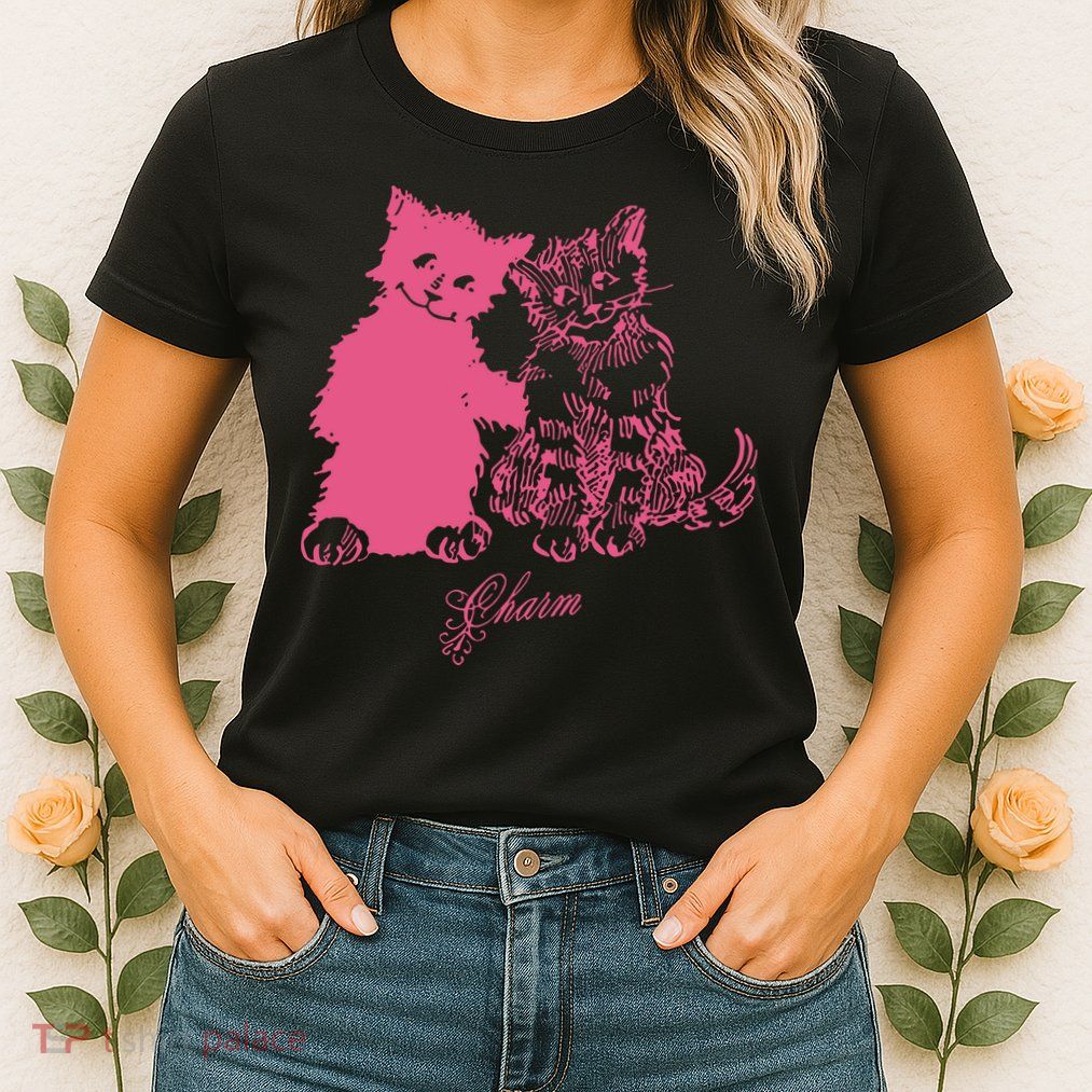 Clairo Store Charm Cat Friends Womens T-Shirt