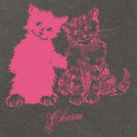 Clairo Store Charm Cat Friends Cotton Canvas Backpack
