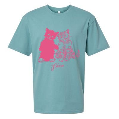Clairo Store Charm Cat Friends Sueded Cloud Jersey T-Shirt