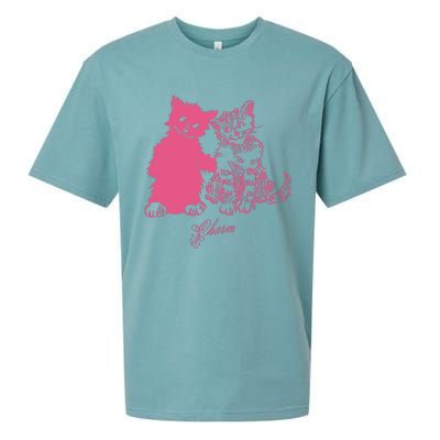 Clairo Store Charm Cat Friends Sueded Cloud Jersey T-Shirt