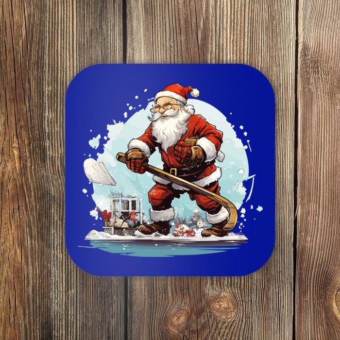 Christmas Santa Claus Hockey Xmas Great Gift Coaster