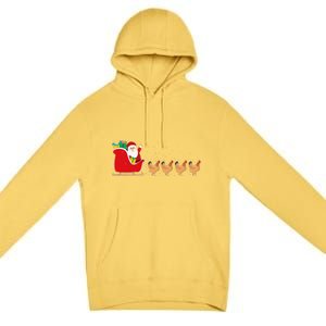 Chicken Santa Christmas Sleigh Funny Chicken Xmas Premium Pullover Hoodie