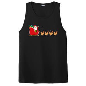 Chicken Santa Christmas Sleigh Funny Chicken Xmas PosiCharge Competitor Tank