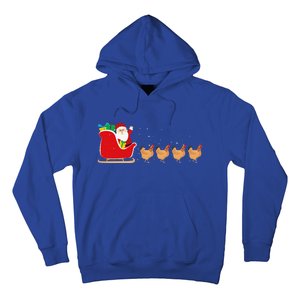 Chicken Santa Christmas Sleigh Funny Chicken Xmas Hoodie