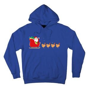 Chicken Santa Christmas Sleigh Funny Chicken Xmas Tall Hoodie