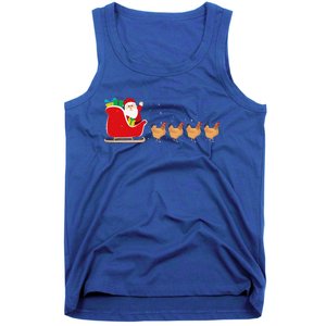 Chicken Santa Christmas Sleigh Funny Chicken Xmas Tank Top