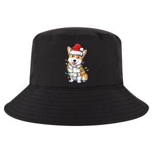 Corgi Santa Christmas Tree Lights Xmas Cool Comfort Performance Bucket Hat