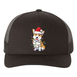 Corgi Santa Christmas Tree Lights Xmas Yupoong Adult 5-Panel Trucker Hat