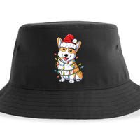 Corgi Santa Christmas Tree Lights Xmas Sustainable Bucket Hat