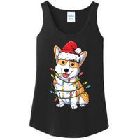 Corgi Santa Christmas Tree Lights Xmas Ladies Essential Tank