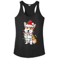 Corgi Santa Christmas Tree Lights Xmas Ladies PosiCharge Competitor Racerback Tank