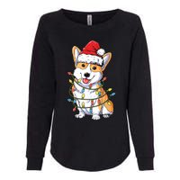 Corgi Santa Christmas Tree Lights Xmas Womens California Wash Sweatshirt