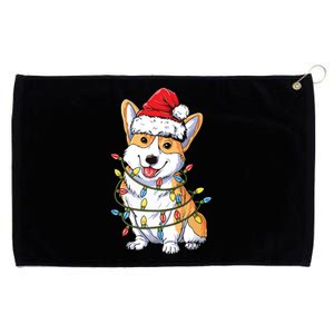 Corgi Santa Christmas Tree Lights Xmas Grommeted Golf Towel