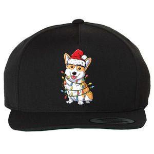 Corgi Santa Christmas Tree Lights Xmas Wool Snapback Cap