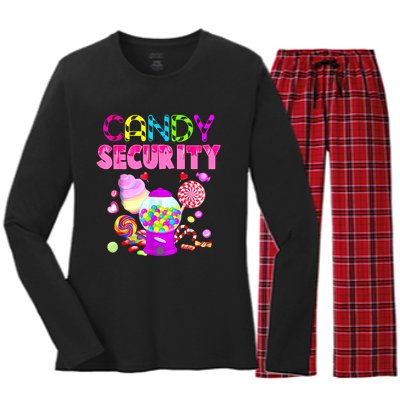 Candy Security Candyland Costume Teens Adult Women's Long Sleeve Flannel Pajama Set 