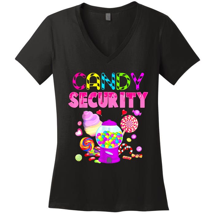 Candy Security Candyland Costume Teens Adult Women's V-Neck T-Shirt