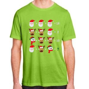 Christmas Santa Claus Fraction Cute Xmas Cookie Math Teacher Adult ChromaSoft Performance T-Shirt