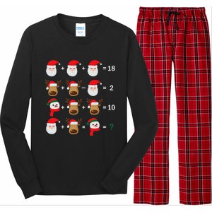 Christmas Santa Claus Fraction Cute Xmas Cookie Math Teacher Long Sleeve Pajama Set