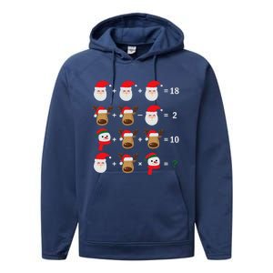 Christmas Santa Claus Fraction Cute Xmas Cookie Math Teacher Performance Fleece Hoodie