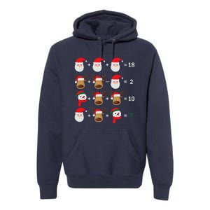 Christmas Santa Claus Fraction Cute Xmas Cookie Math Teacher Premium Hoodie