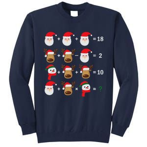 Christmas Santa Claus Fraction Cute Xmas Cookie Math Teacher Tall Sweatshirt