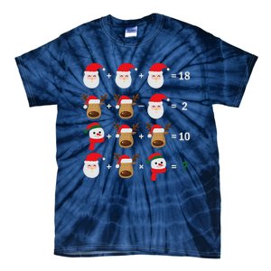 Christmas Santa Claus Fraction Cute Xmas Cookie Math Teacher Tie-Dye T-Shirt