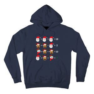 Christmas Santa Claus Fraction Cute Xmas Cookie Math Teacher Tall Hoodie