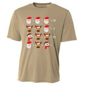 Christmas Santa Claus Fraction Cute Xmas Cookie Math Teacher Cooling Performance Crew T-Shirt