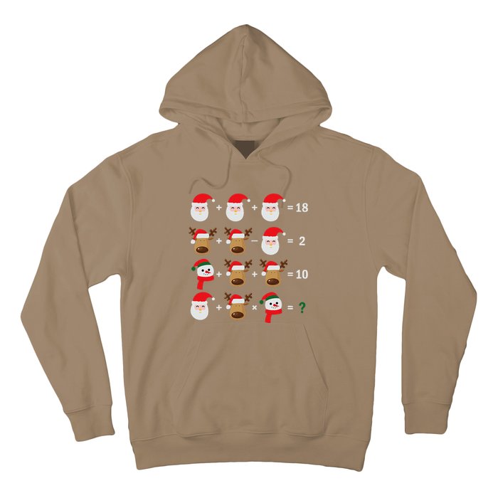 Christmas Santa Claus Fraction Cute Xmas Cookie Math Teacher Hoodie