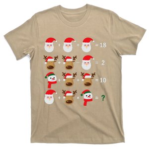 Christmas Santa Claus Fraction Cute Xmas Cookie Math Teacher T-Shirt