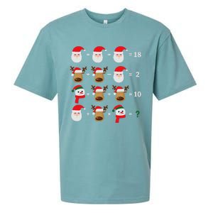 Christmas Santa Claus Fraction Cute Xmas Cookie Math Teacher Sueded Cloud Jersey T-Shirt