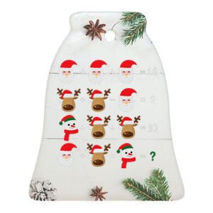 Christmas Santa Claus Fraction Cute Xmas Cookie Math Teacher Ceramic Bell Ornament