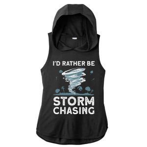 Cool Storm Chasing Hurricane Hunter Ladies PosiCharge Tri-Blend Wicking Draft Hoodie Tank