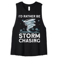 Cool Storm Chasing Hurricane Hunter Women's Racerback Cropped Tank