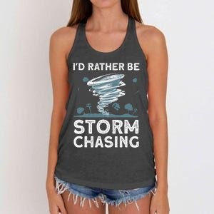 Cool Storm Chasing Hurricane Hunter Women's Knotted Racerback Tank